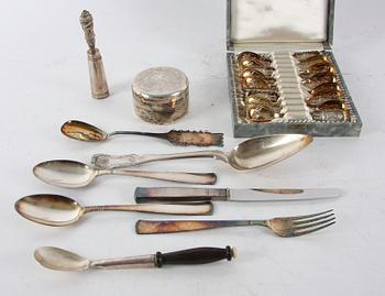 PARTI SILVER, 21 delar, 1800/1900-tal.