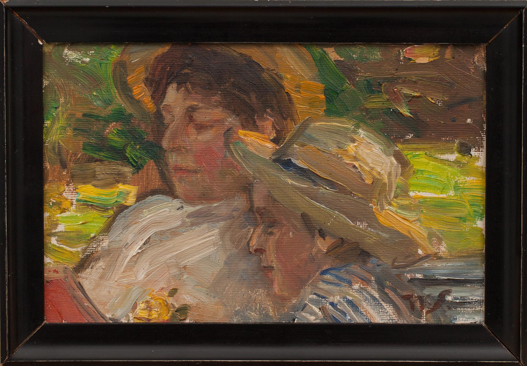 WILHELM SMITH, olja på pannå. Monogramsignerad. Bär datering 1905.