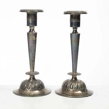 Four pairs och Swedish silver candlesticks, 19th-20th century.