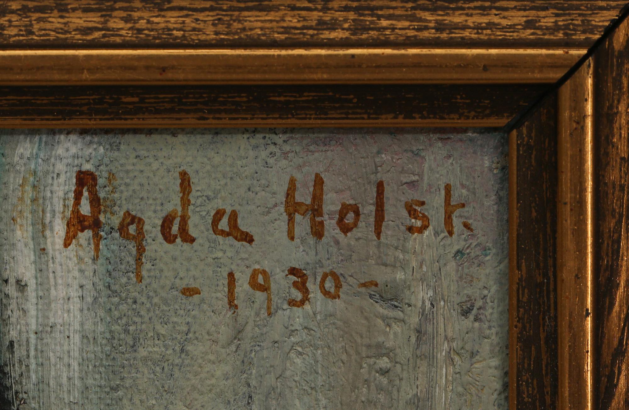 AGDA HOLST, olja på pannå, signerad och daterad 1930.