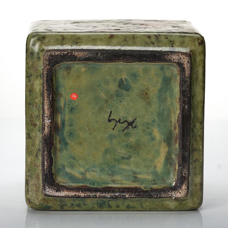 Hans Hedberg, a large faience box, Biot, France.