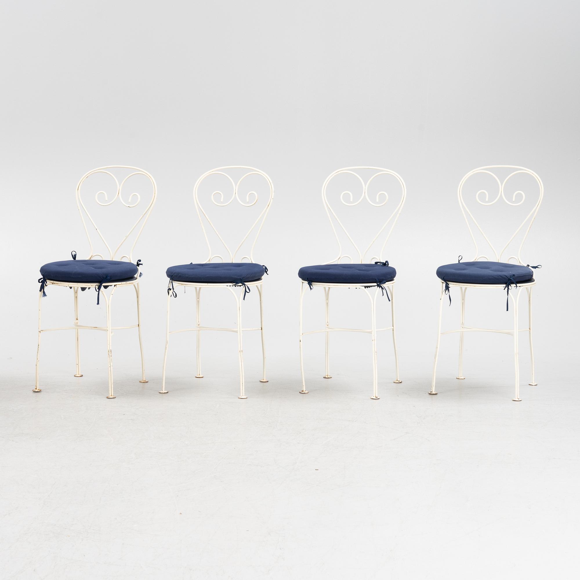 Trädgårdsstolar, 4 st, 1900-talets senare del.