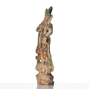 Guanyin, trä. Yuan/Mingdynastin.