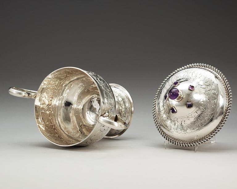 A Duchess of Sutherland's Cripples Guild of Handicrafts Art Noveau silver goblet, Birmingham, England 1910.