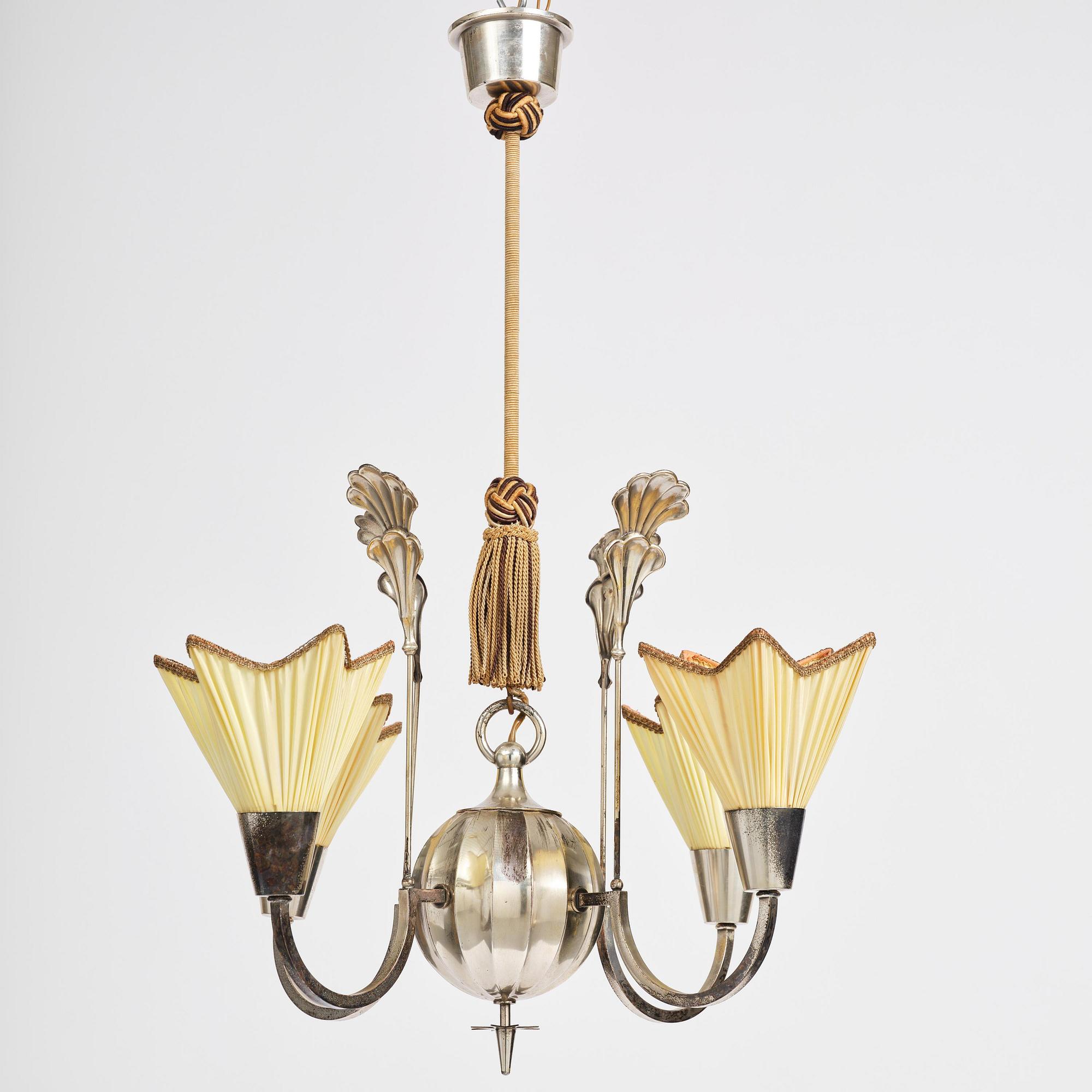 Elis Bergh, a Swedish Grace ceiling lamp, C.G. Hallberg, Stockholm, 1920s.