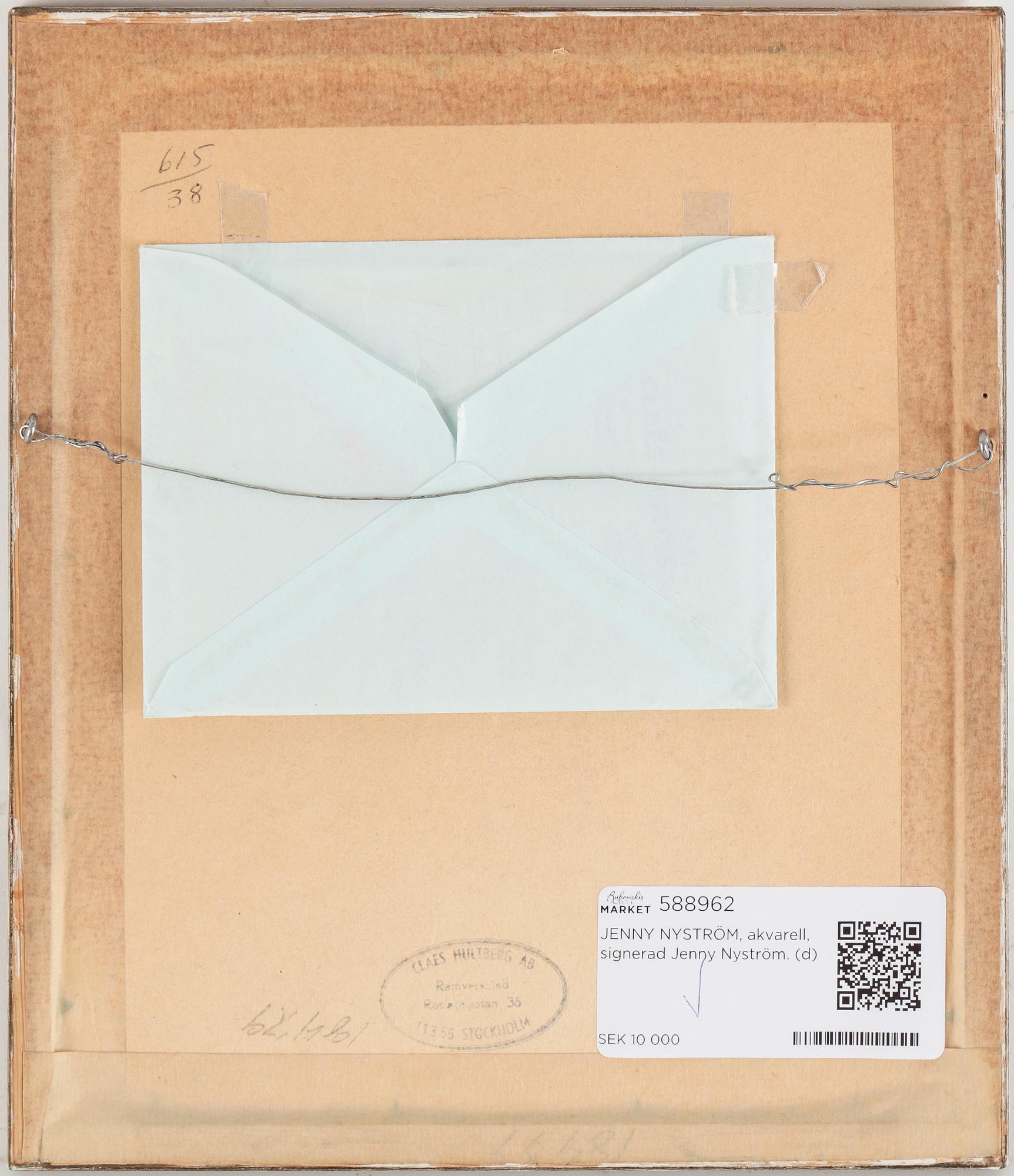 JENNY NYSTRÖM, akvarell, signerad Jenny Nyström.