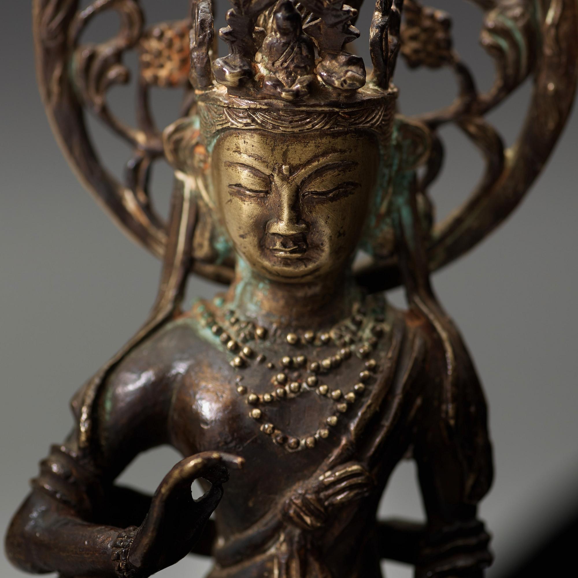 A copper alloy sculpture of Bodhisattva Avalokiteshvara, possibly Western Tibet/West Himalaya 11/12th Century.