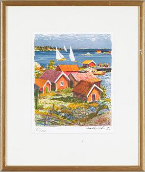 Roland Svensson · ROLAND SVENSSON, "Högsommar", färglitografi, signerad och numrerad 105/350.