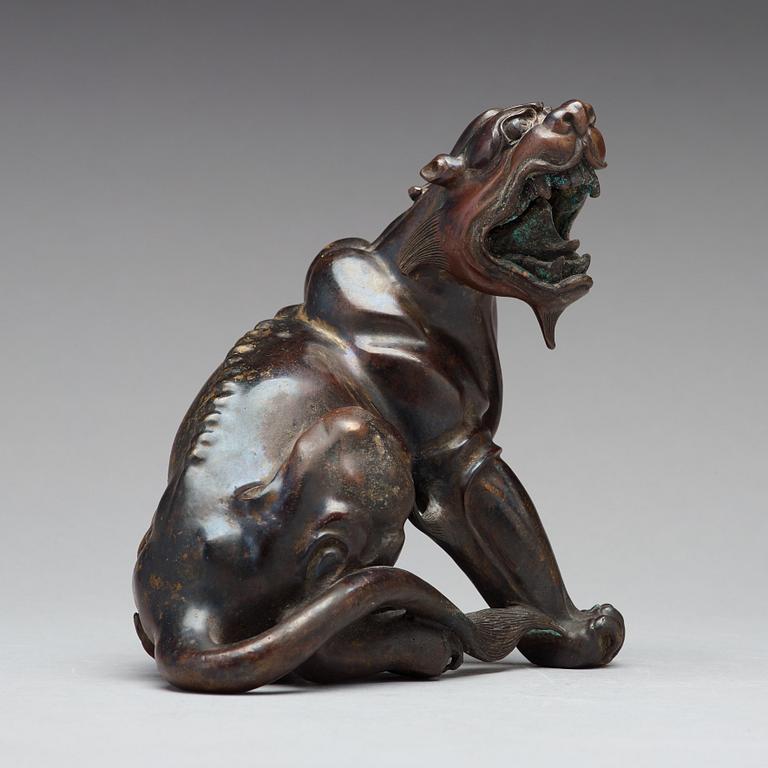A bronze figure of a mythical beast, 17th Century.