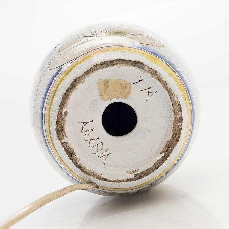 Toini Muona, a stoneware table lamp, signed TM Arabia.
