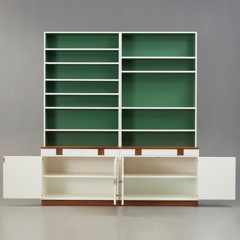 Josef Frank, two sections of bookshelves, Svenskt Tenn, model 2255, post 1985.