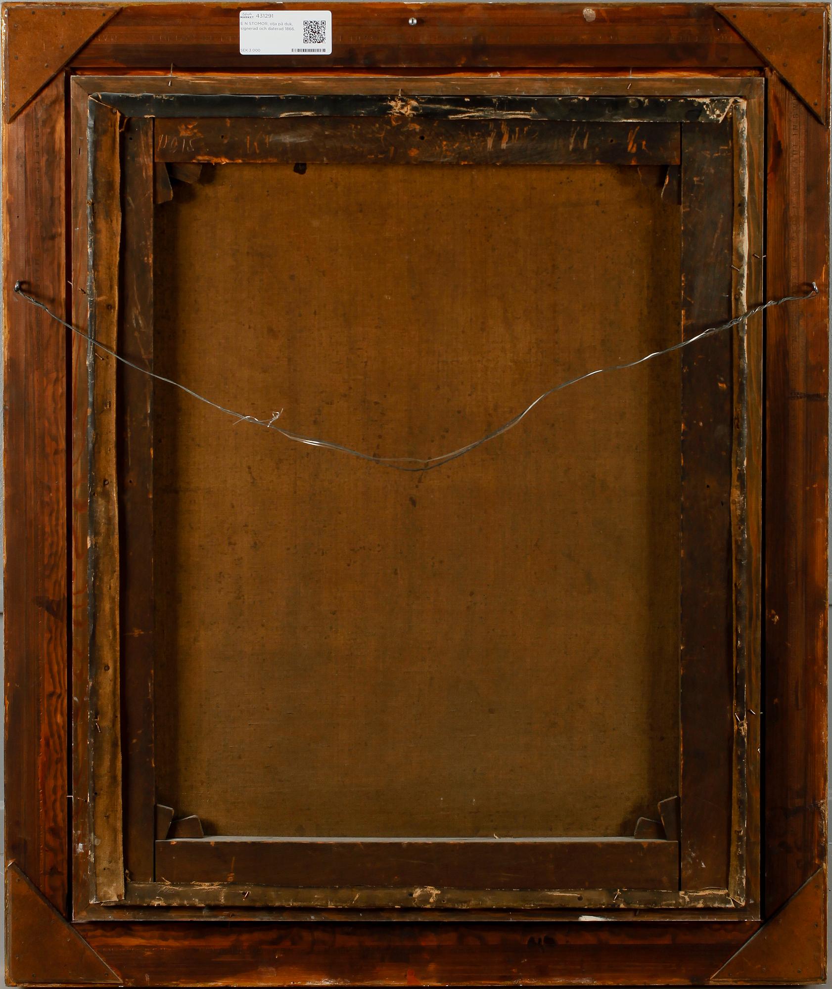 OKÄND KONSTNÄR, olja på duk, signerad och daterad EN Stomnor 1866.