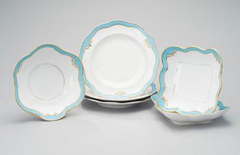A 19th CENTURY PORCELAIN DINNER SERVICE, 53 pcs, Central Europe.