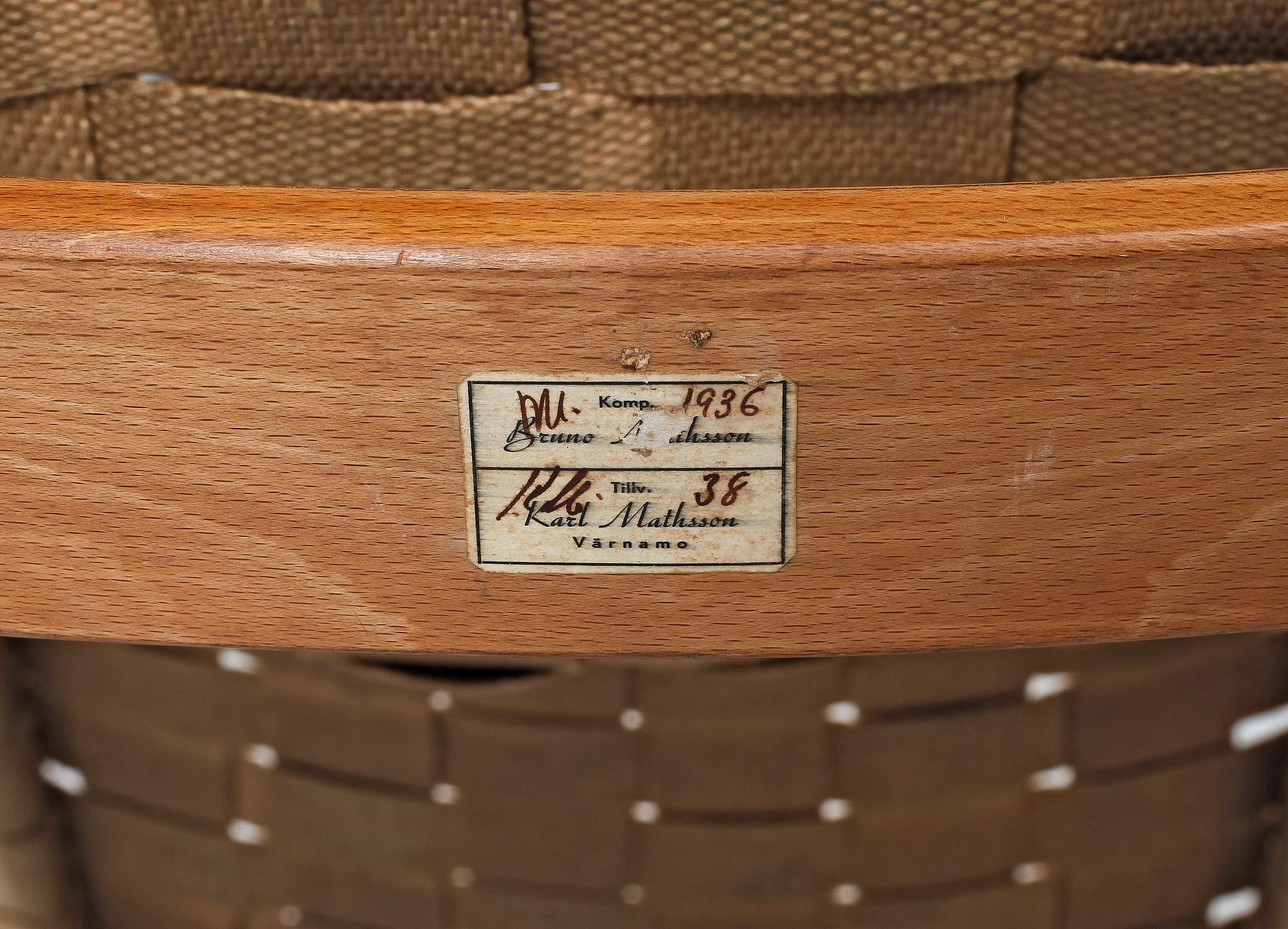 LIGGSTOL, "Liggstol nr 36", Bruno Mathsson, för Firma Karl Mathsson, Värnamo 1938.