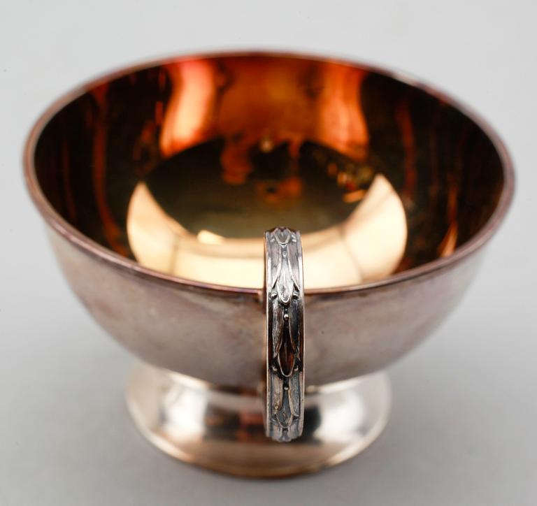 PUNCHMUGGAR, 12 st, silver, GAB, 1950-tal. Vikt ca 405 gram.