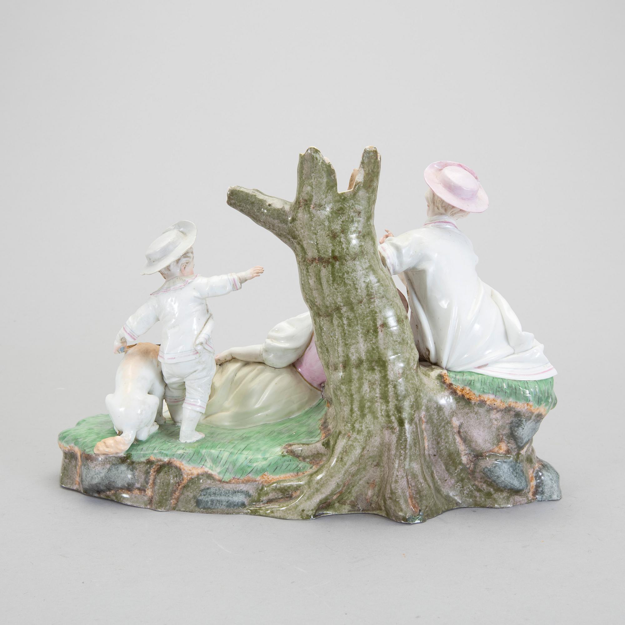 FIGURINGRUPP, porslin, Damm, Tyskland, 1800-tal.