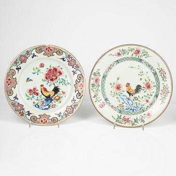 Nine Chinese porcelain plates, Qing Dynasy, 18th-19th Century.