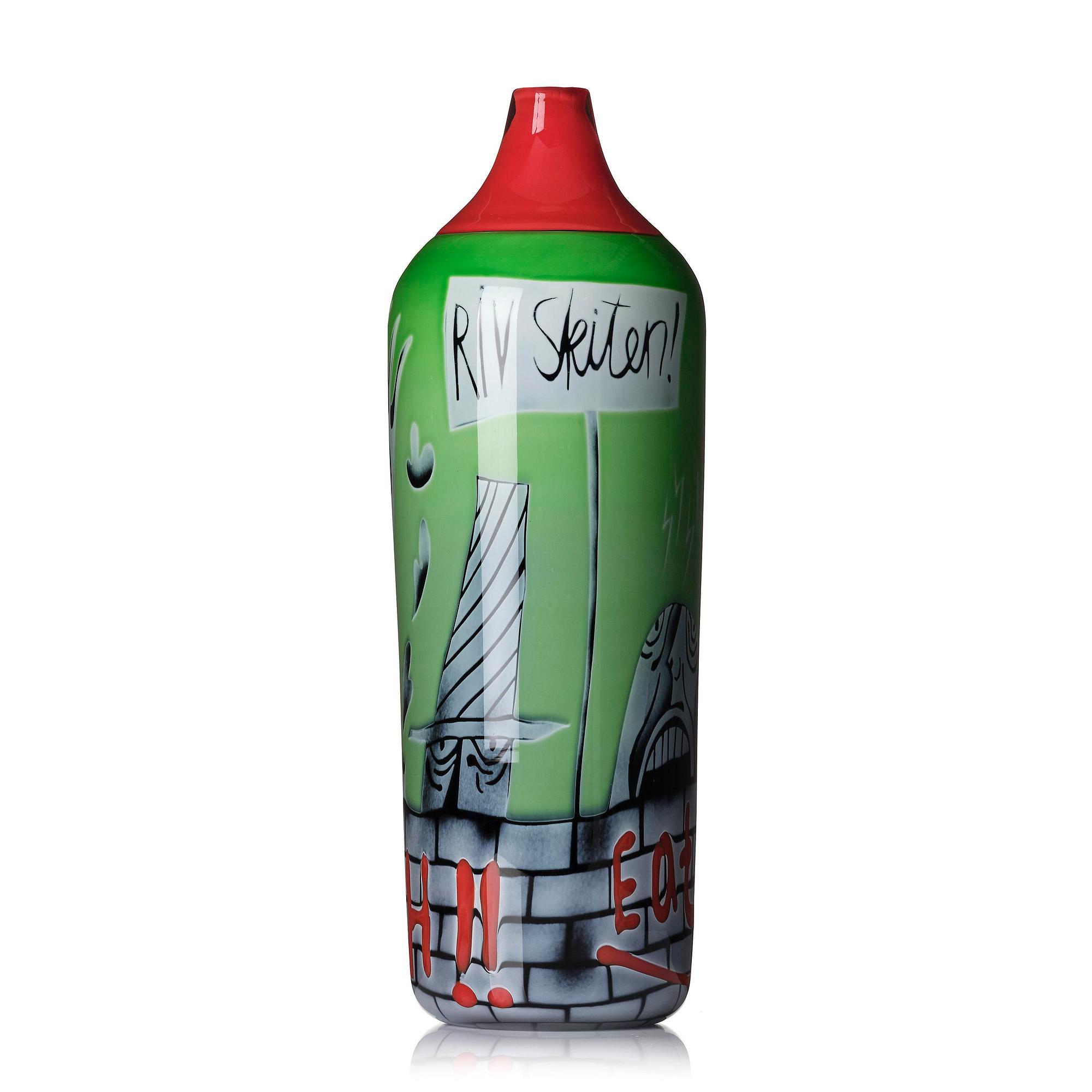 Peter Hermansson, "Eat the Rich", a unique glass vase in graal technique, Sweden, 2009.
