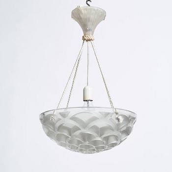 René Lalique, a moulded glass 'Rinceaux' ceiling light, France 1920-30s.