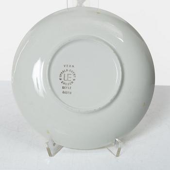 Helmer Ringström, tekoppar med fat, 4 st, flintgods, "Vera", Upsala-Ekeby Gefle.