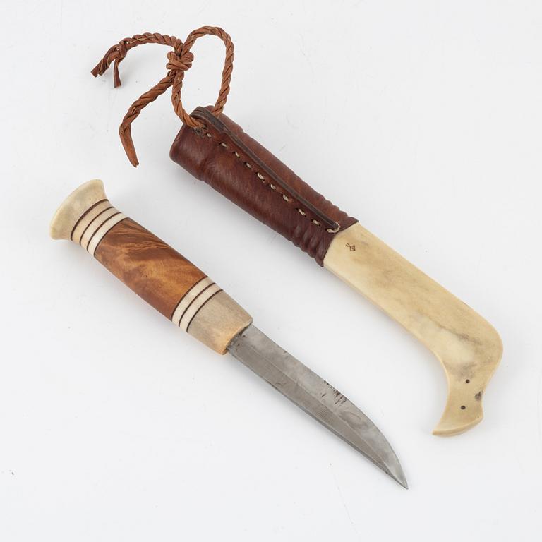 Bill Öberg, a reindeer horn knife, signed.