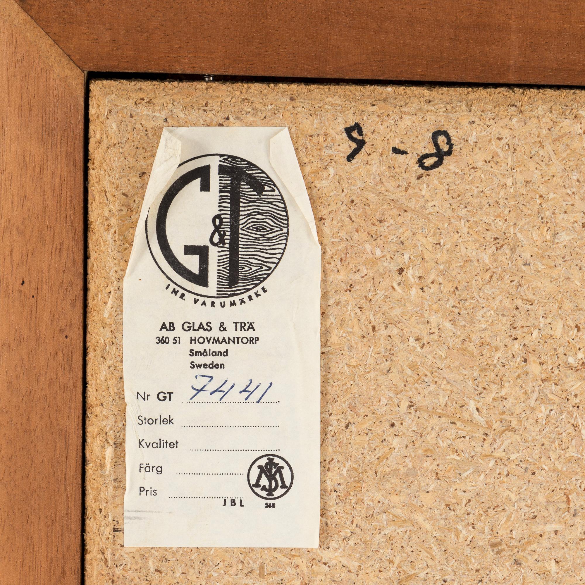 SPEGEL, G&T Hovmantorp, 1900-talets andra hälft.