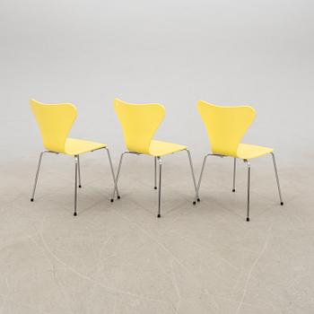 Arne Jacobsen, chairs, 8 pcs, "The Seven", Fritz Hansen, Denmark 1997.