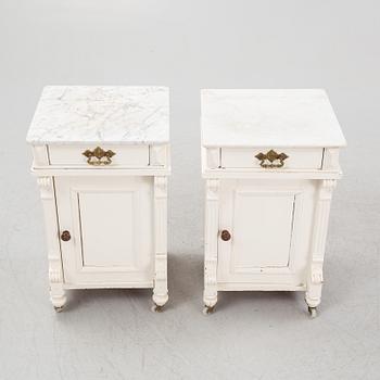 Bedside tables, a pair, late 19th century.