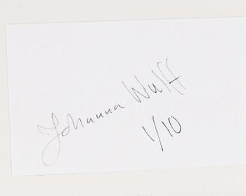 Johanna Wulff, photograph, signed and numbered 1/10 verso.