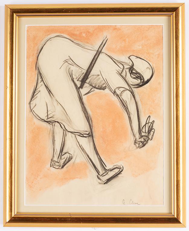 Agnes Cleve, mixed media on paper, signed.