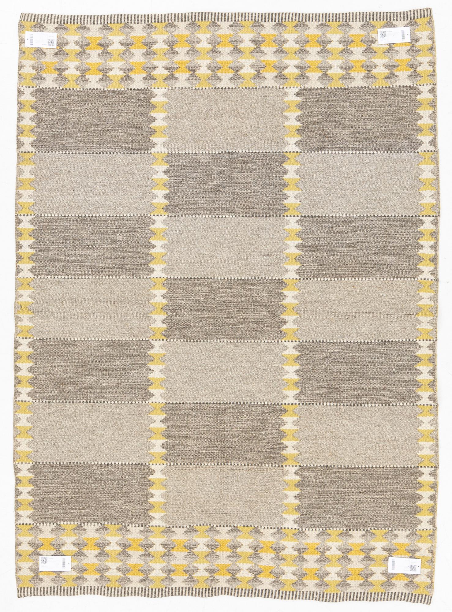 Ingrid Dessau, tillskiven, matta, ”Skyttelgång” dubbelsidig, Kasthall, ca 195 x 140 cm.