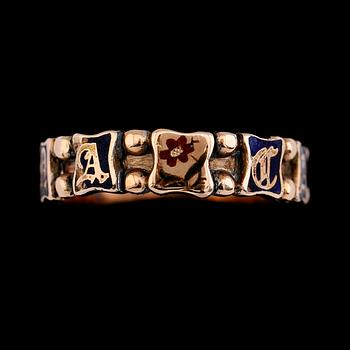 RING, 9K, 1900-talets första hälft. Vikt ca 5 g.