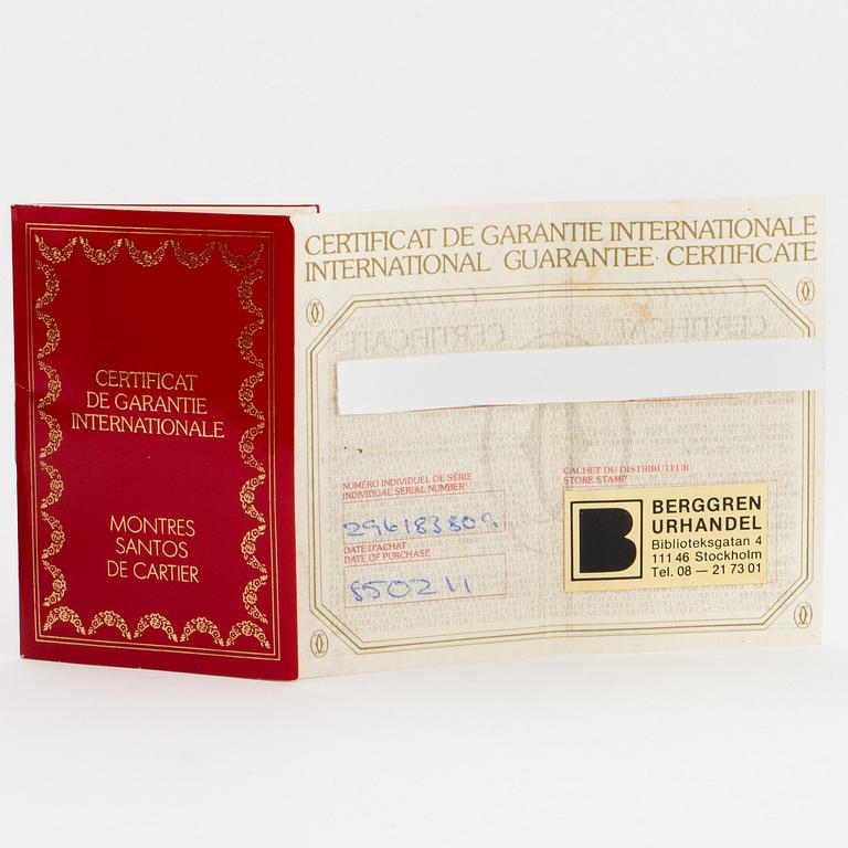 CARTIER, Santos, armbandsur, 29 x 28 (41) mm.