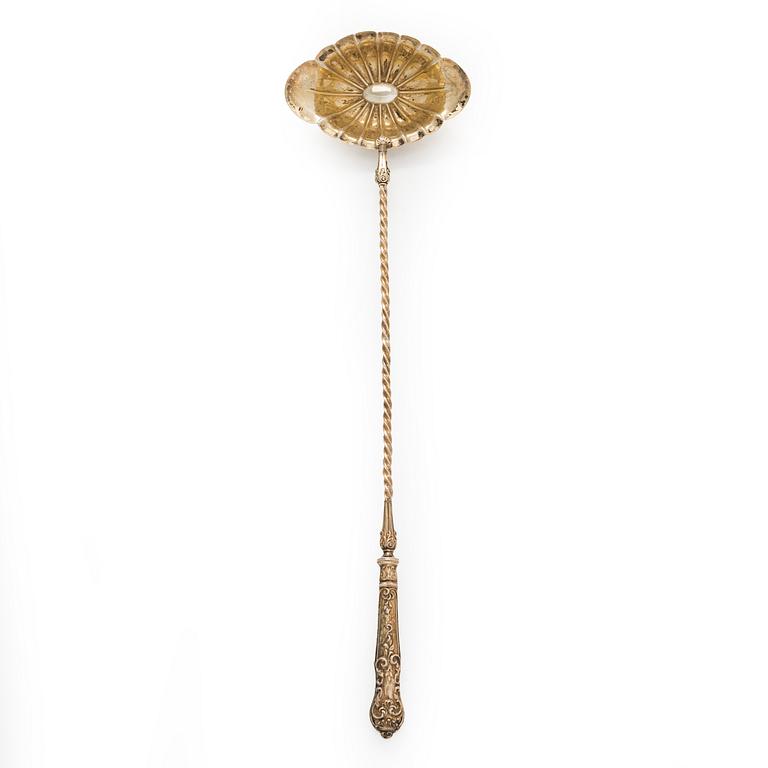 A gilded silver ladle, Paris, France after 1838, likely 19th century.