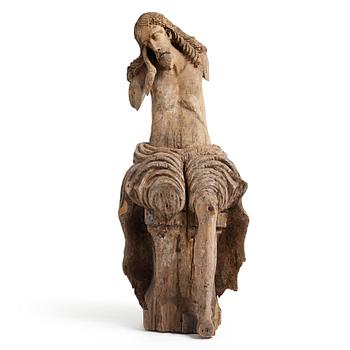 An late 15th century and around year 1600 carved wood sculpture.