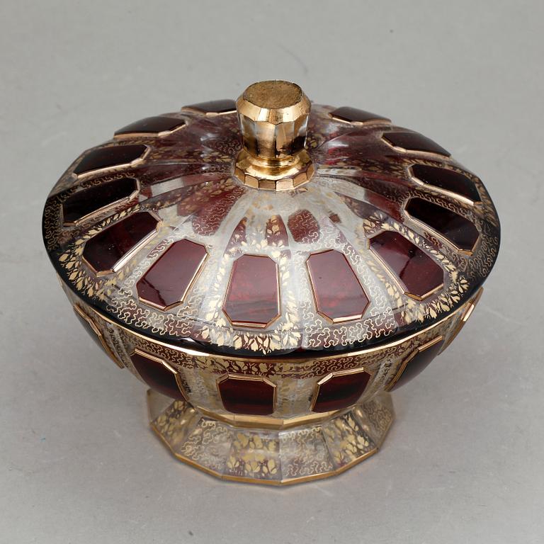 SKÅL MED LOCK, Kristall, Böhmen, omkr sekelskiftet 1900.