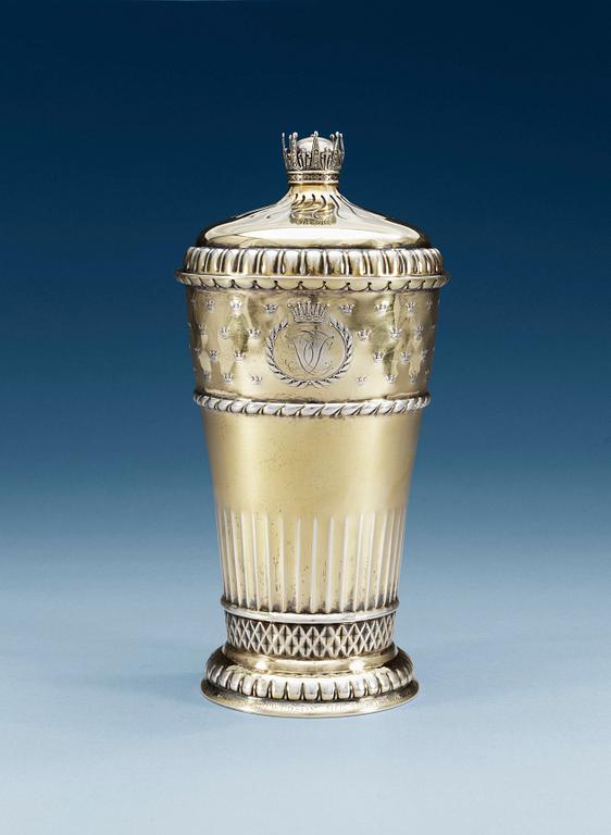 A Firma K Anderson silver gilt goblet with cover, Stockholm 1935.
