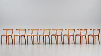 Gunnar Asplund, a set of eight mahogany chairs, Svenska Möbelfabrikerna, Bodafors, ca 1934-35, for the Bredenberg Department Store.