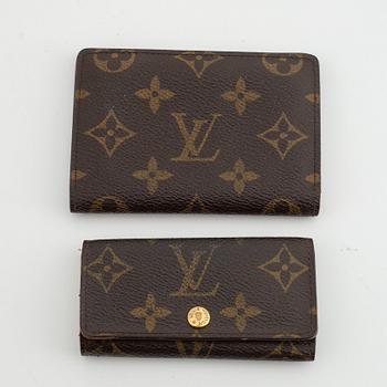 Louis Vuitton, a monogram canvas card holder and a key holder.