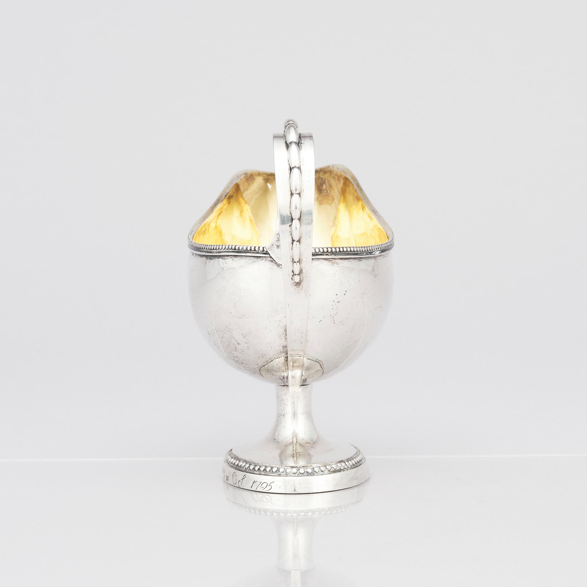 A Swedish Gustavian parcel-gilt silver cream-jug, mark of Pehr Zethelius, Stockholm 1792.