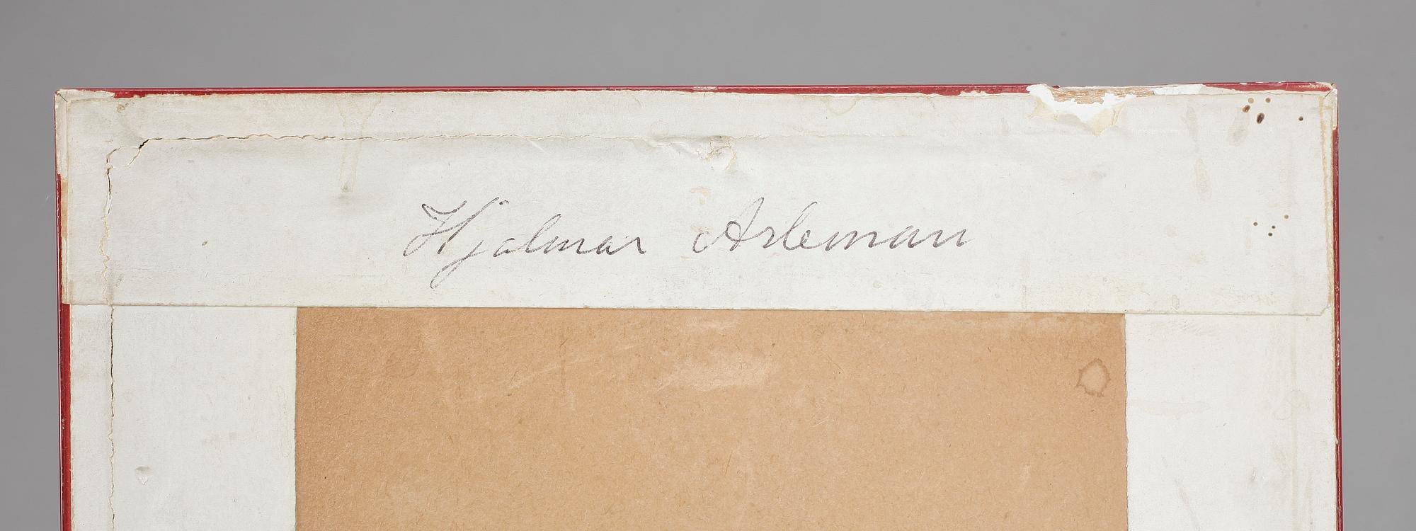 HJALMAR ARLEMAN. Akvarell, monogramsignerad.
