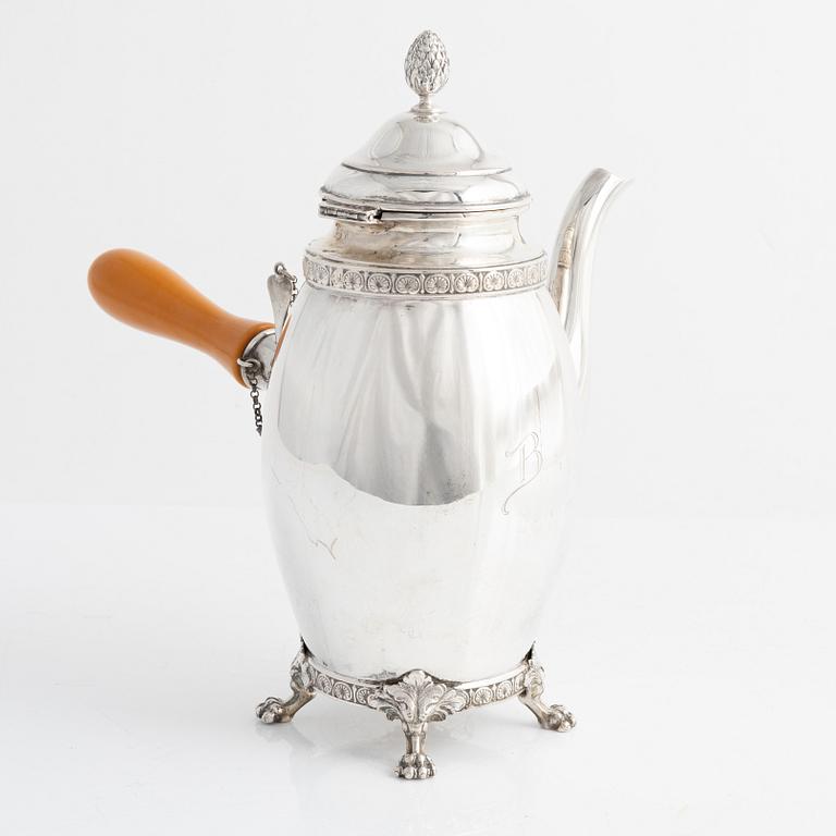 A Swedish Silver Coffee Pot, mark of K Anderson, Stockholm 1929.