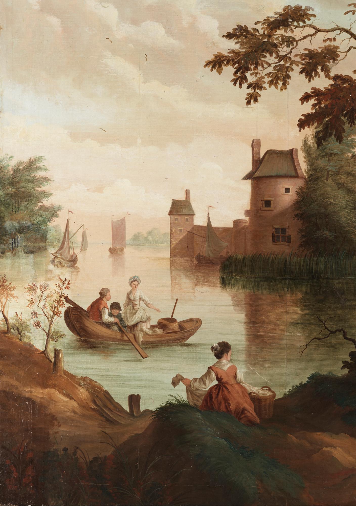 French school 18th century. Pastoral scene.