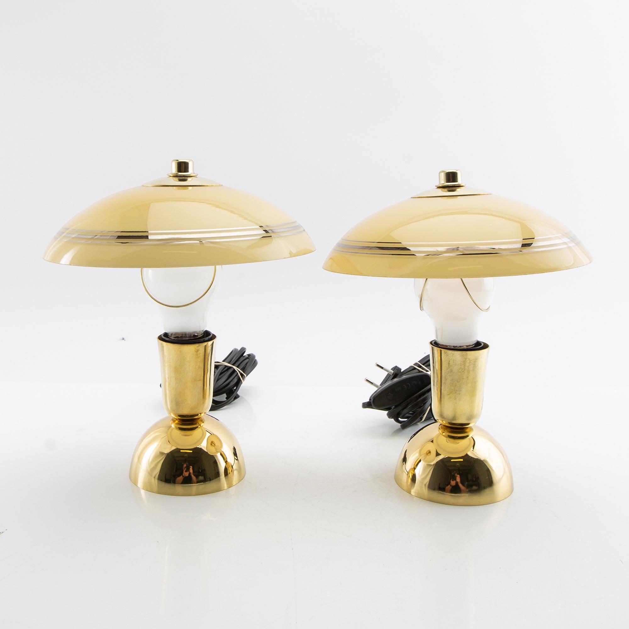 Table lamps, a pair, mid/second half of the 20th century.