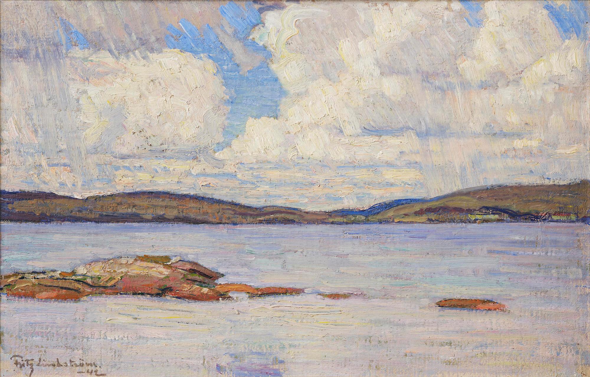 Fritz Lindström, "Molnhimmel över sjön".