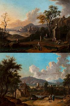 155. OIDENTIFIERAD KONSTNÄR, målningar, ett par, tidigt 1800-tal, olja  på duk.