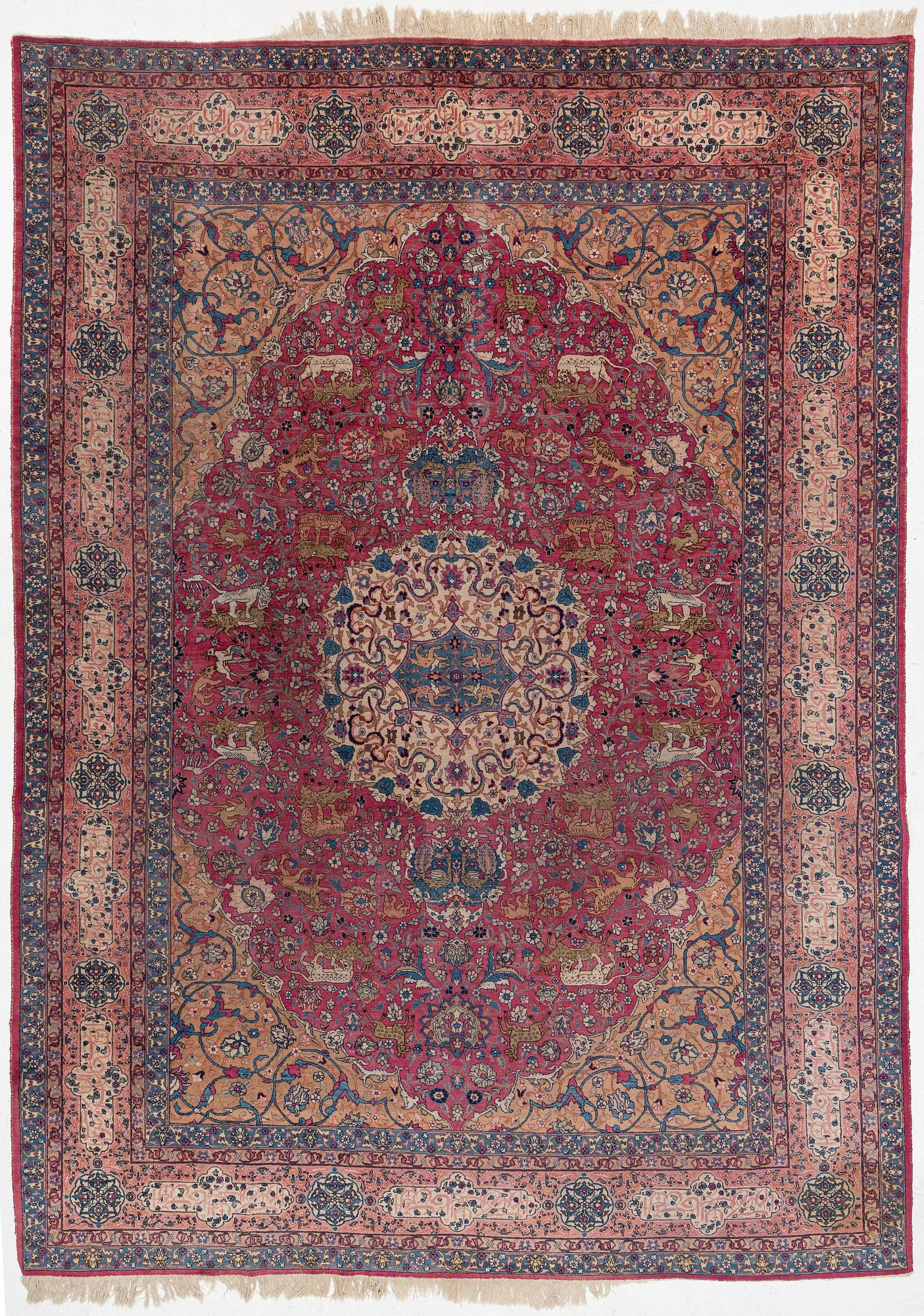 An antique Tabriz carpet, West Persia, c. 447 x 322 cm.