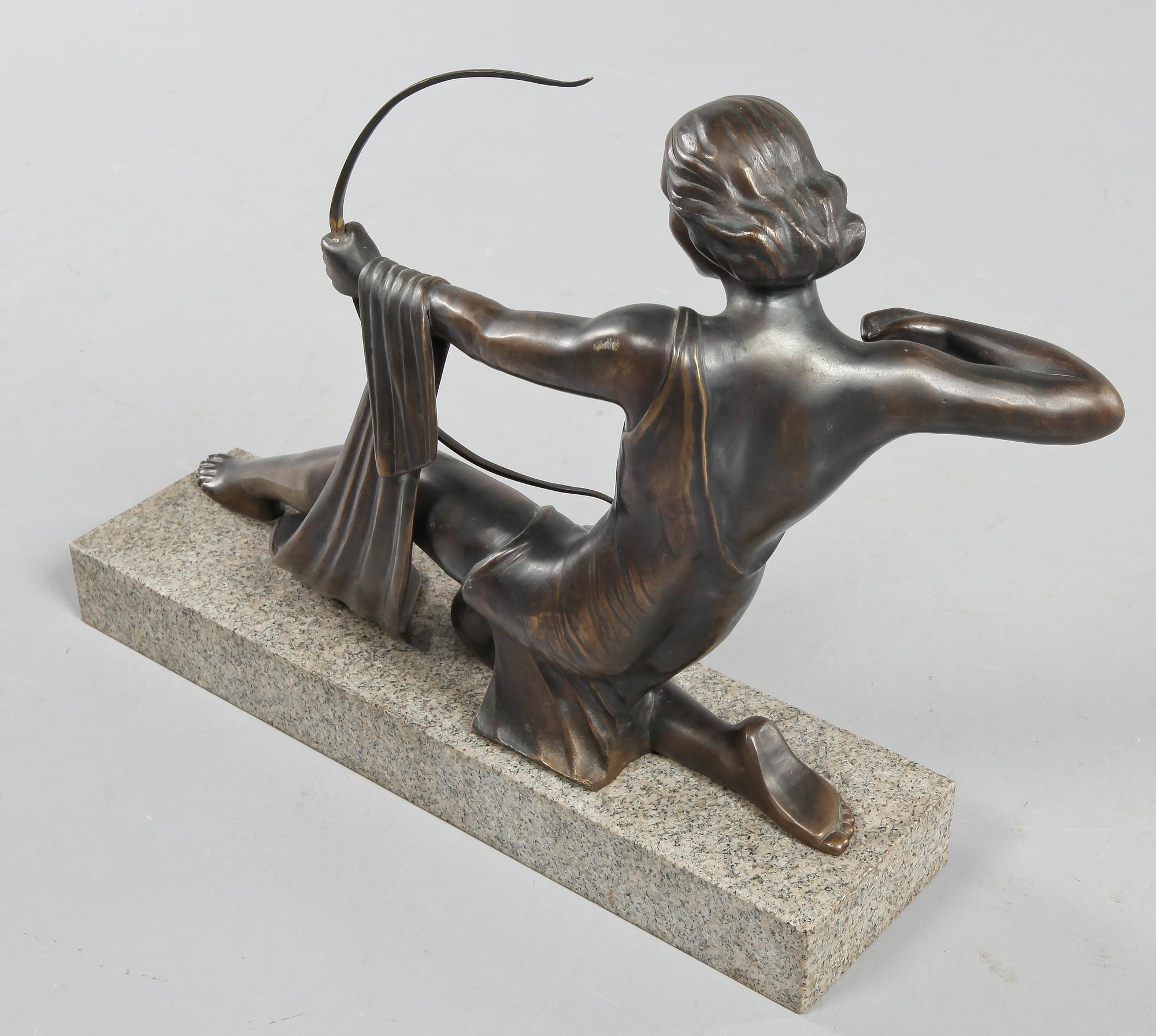 FIGURIN, patinerad brons, art déco, 1900-talets första hälft.