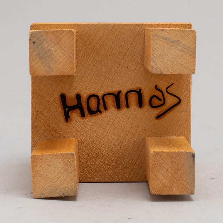 RUNE HANNÄS, a signed bronze and wood sculpture.