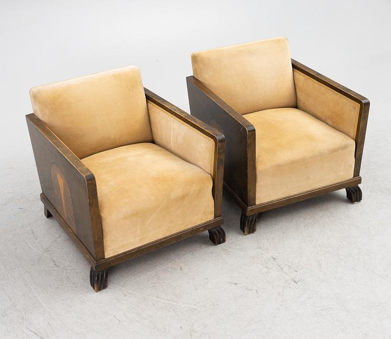 A pair of Swedish Grace armchairs, 1920s/30s.